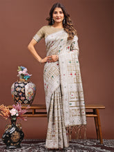 Beautiful Linen Cotton Printed Saree